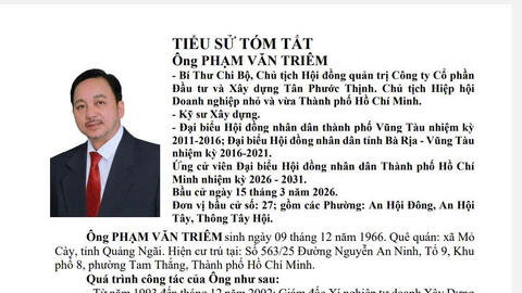 Tóm tắt tiểu sử ông Phạm Văn Triêm ứng cử Hội đồng nhân dân TP. Hồ Chí Minh Khóa XI